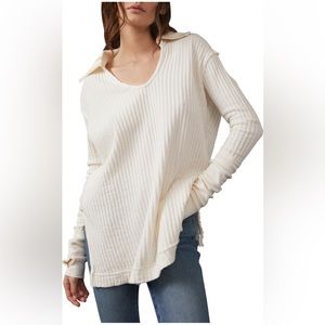 We the Free - Free People - Off White Long Sleeve Waffle Knit Top -Women’s Small